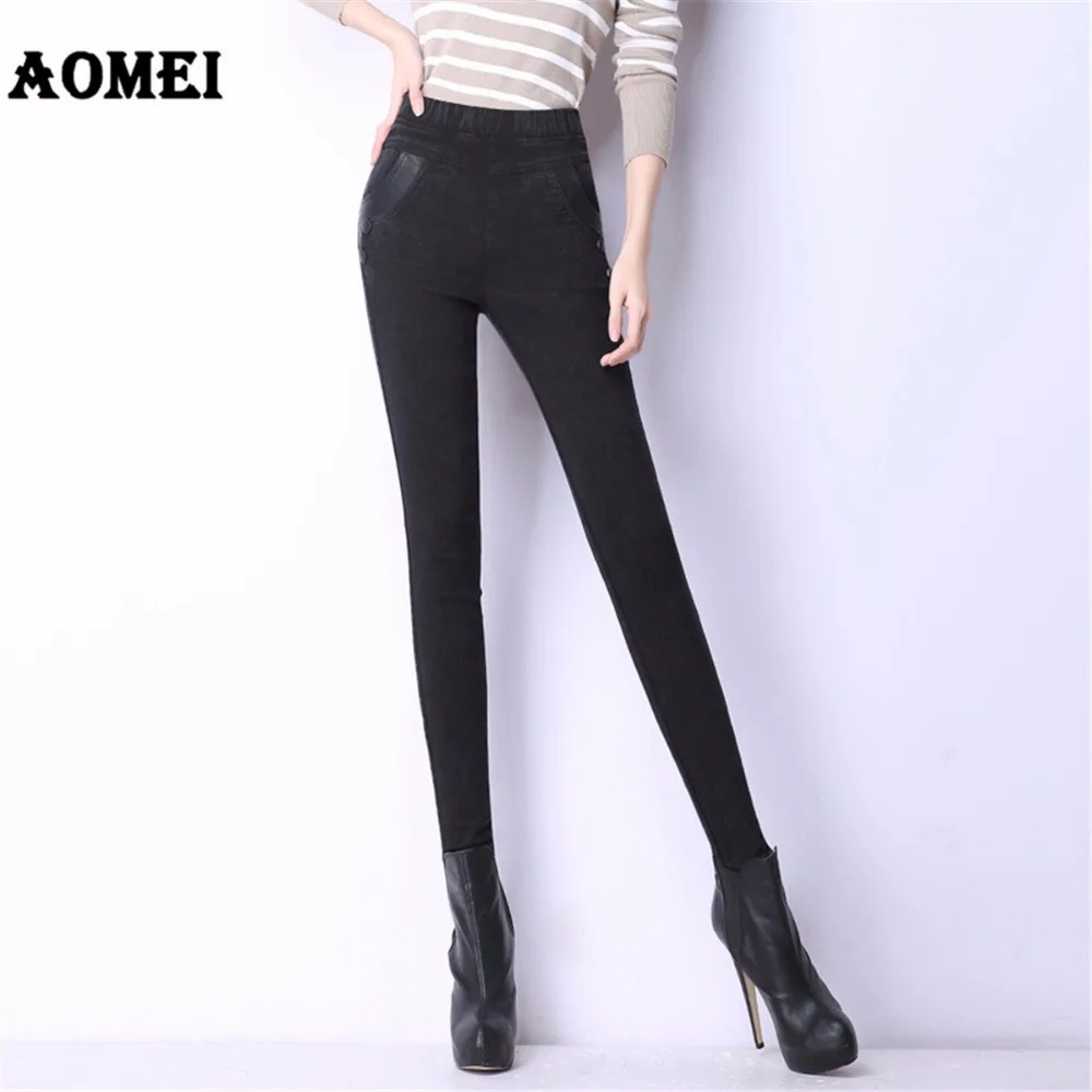 Women Elastic Waist Solid Color Corduroy Pants