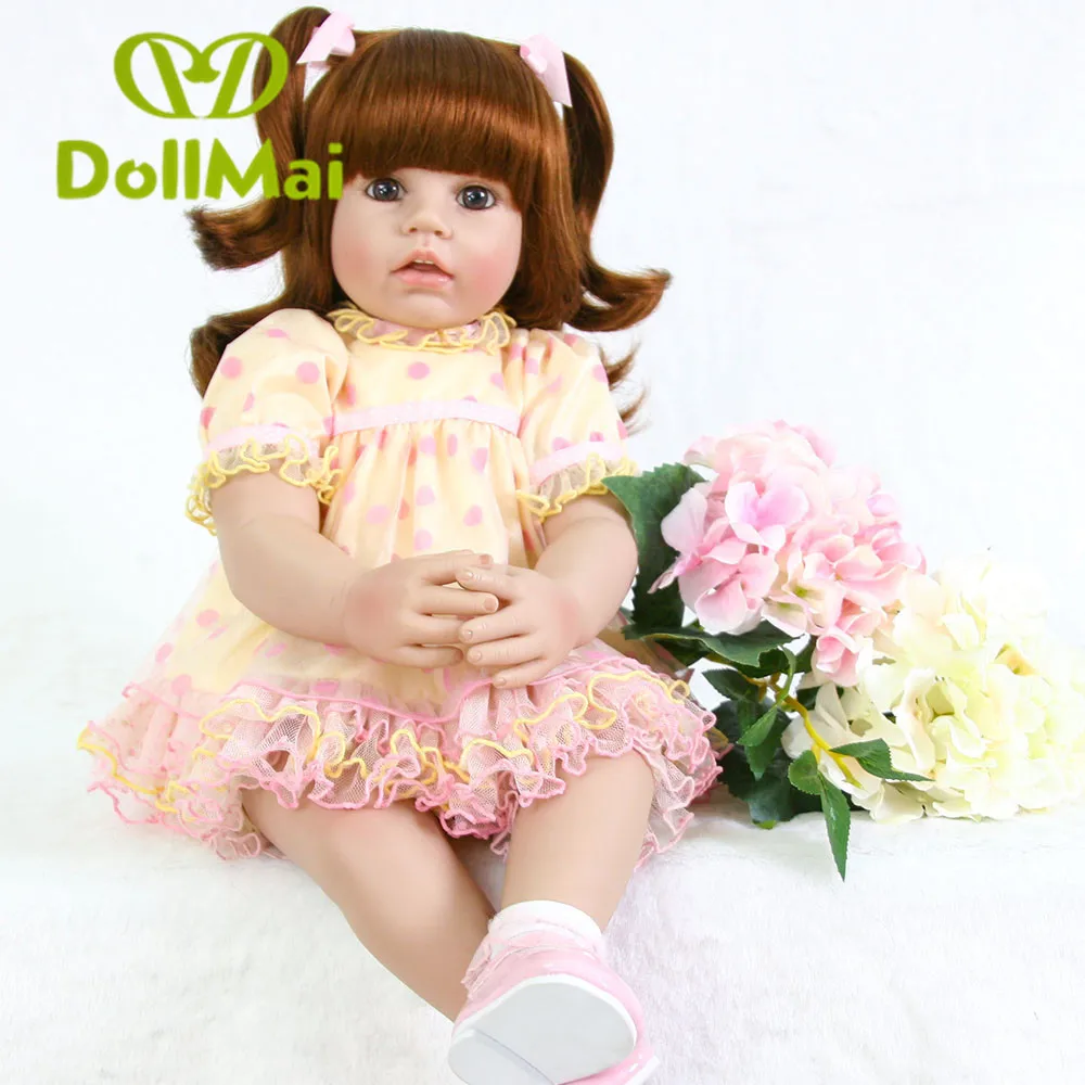 Boneca Reborn игрушка мягкие силиконовые куклы для малышей сюрпризы подарок 60 см