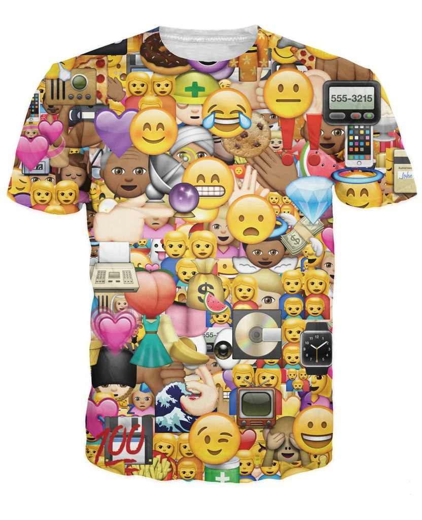 Women/Men funny t shirt I Love Emojis T Shirt 3d Print Favorite Emojis ...