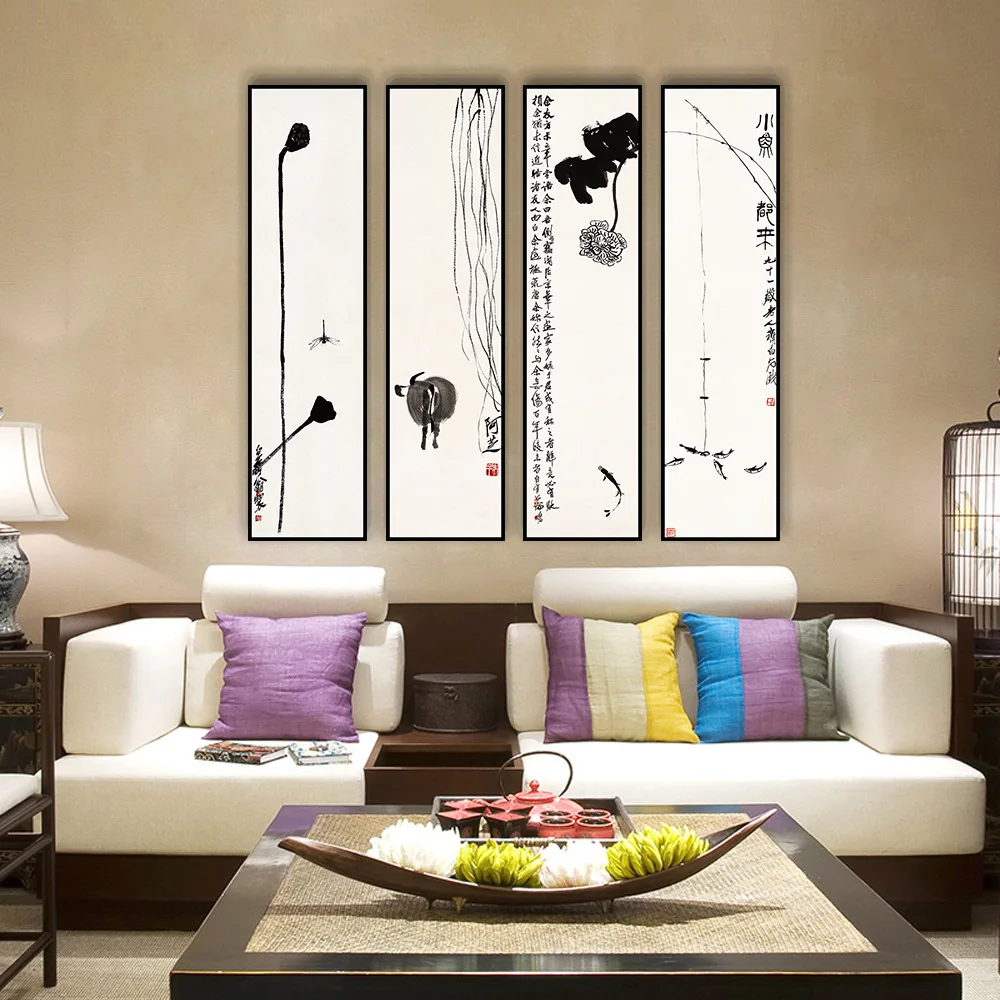 Китайские современные картины QiBaishi's Zen картина маслом китайская