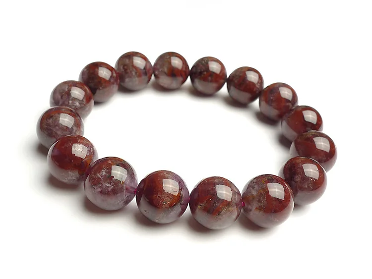 

13mm Natural Red Purple Auralite 23 Bracelet For Women Men Round Beads Canada Gemstone Stretch Fashion Bracelet Jewelry AAAAA