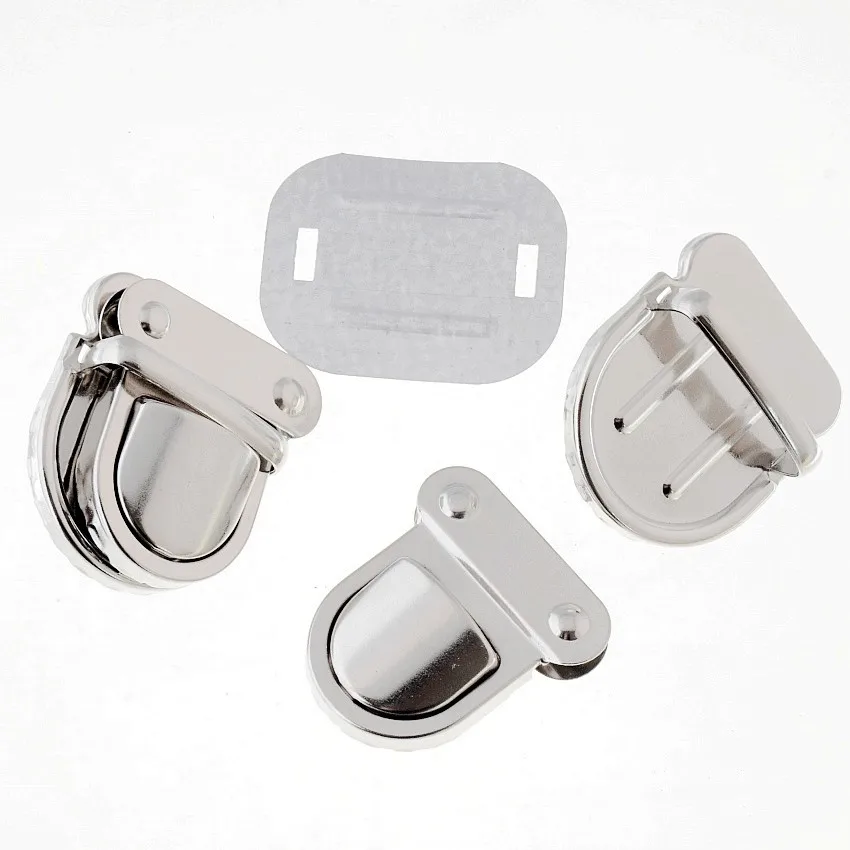 

Free Shipping-5 Sets Silver Tone Trunk Lock Handbag Bag Accessories Purse Snap Clasps/ Closure Locks 38x43mm J1810