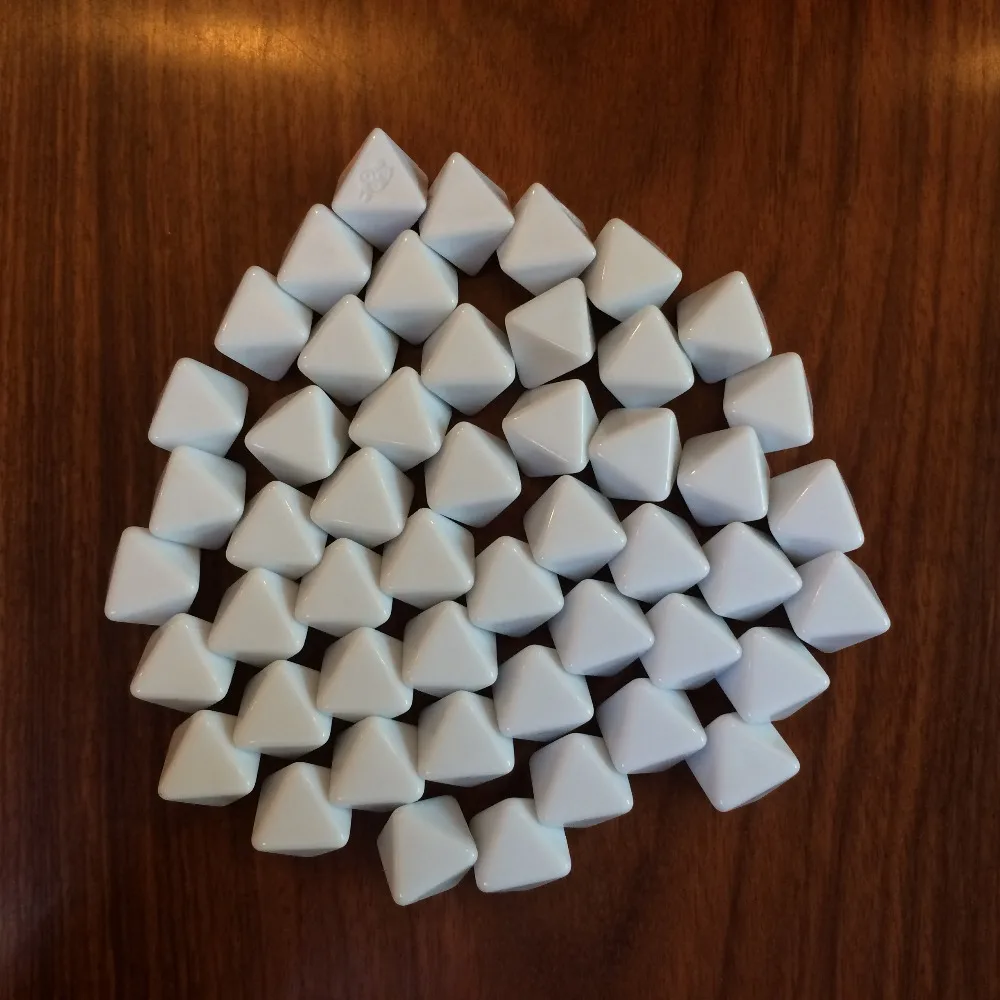 buy 5PCS D8 White Blank Dice Written By Pen For Board Games And Other Game Accessories 15mm