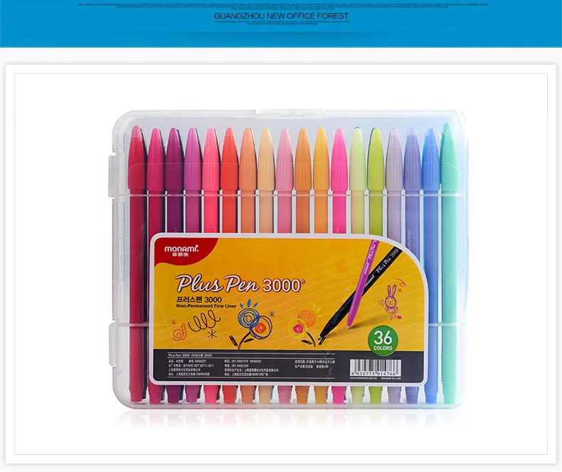 Pintados à Mão Linha de Fibra de Água Monami Cores Caneta Pintura Estudante Neutra 36 6 de fibra de água caneta pintura estudante caneta neutra