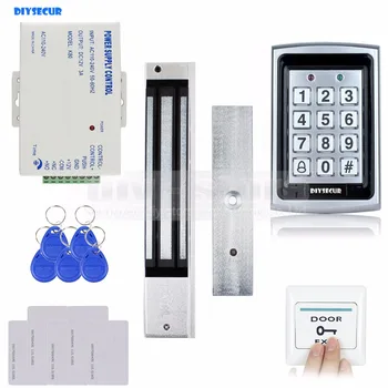 

DIYSECUR RFID Metal Case Keypad Door Access Control Security System Kit + 280kg Magnetic Lock + Exit Button 7612