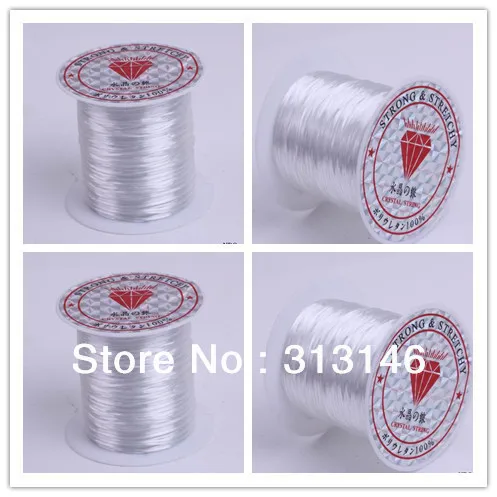 

Wholesale LOT 4 Spools 0.8mm 10M Strong WHITE Crystal Elastic Cord Stretchy Thread DIY Necklace Jewelry Beading String Line Wire