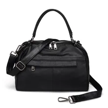 Новая модная женская сумочка из натуральной кожи черная кожаная сумка Bolsas femininas Женская сумка на плечо