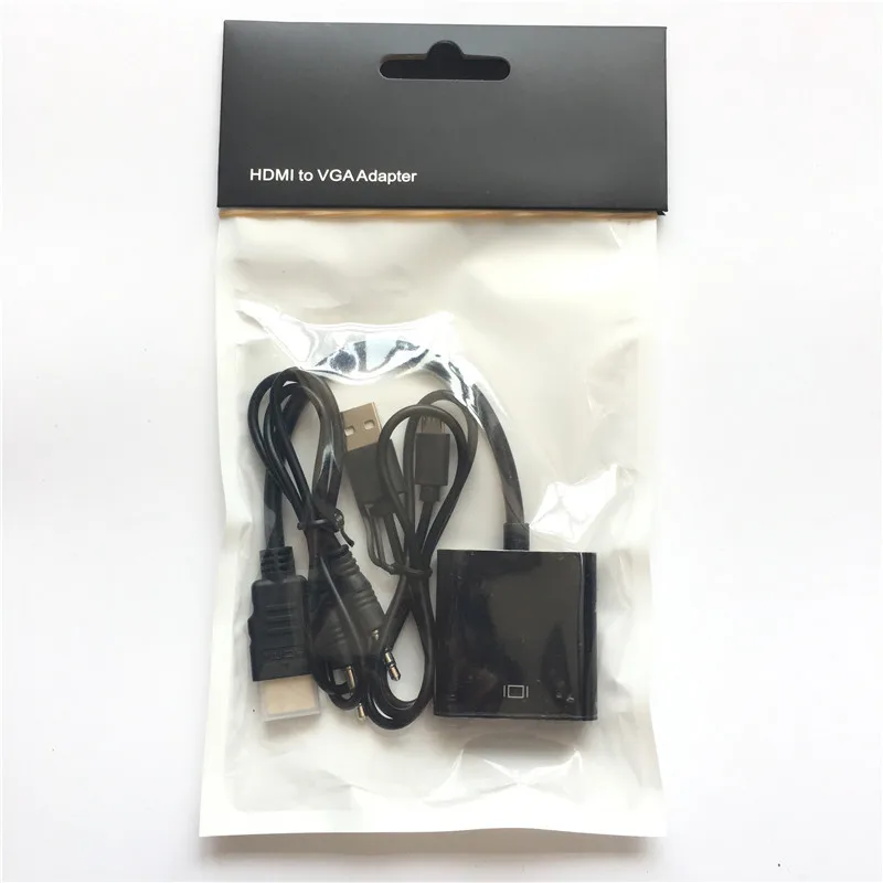 HDMI к VGA Кабель HDMI Мужской адаптер к VGA Женский 1080p HDMI конвертер Разъем для Xbox 360 PS3 PS4 PC DVD lcd tv - Цвет: Audio Power Supply