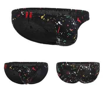 

Sexy Underwear Men Briefs Shorts Lycra Cotton Printed Low Waist U Convex Pouch Underpants Cuecas calzoncillos Plus Size M-XXL