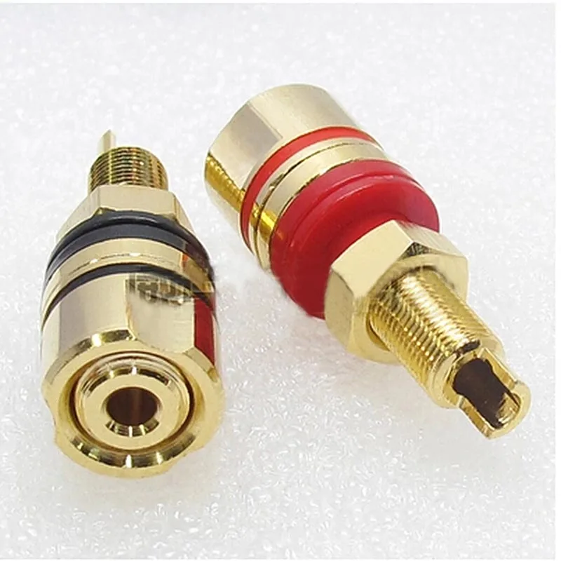 A Pair Banana Connector Full Copper Banana Plug Sockets High Quality Terminal  Audio Posts a pair banana connector rca socket rca housing terminal for high end hifi audio amplifier loudspeakers