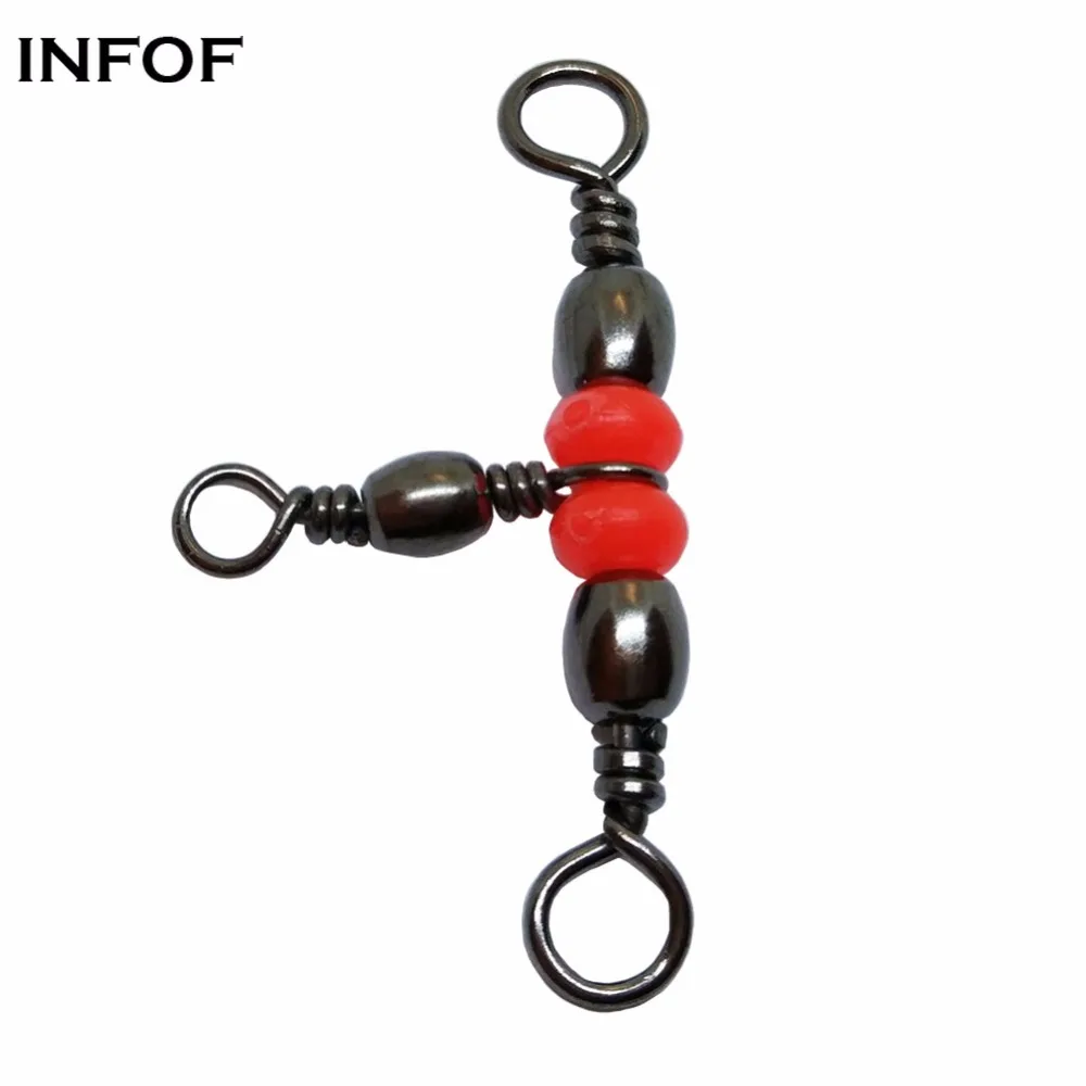 Buy INFOF 100pcs Fishing Swivels 3 way Barrel Triple