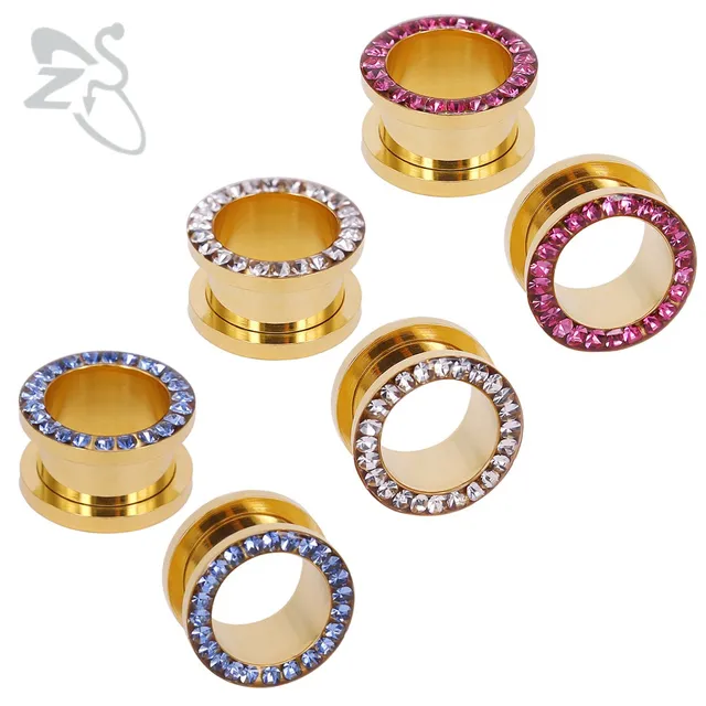 Buy New Arrivel Ear Plug Tunnel CZ Crystal Ear