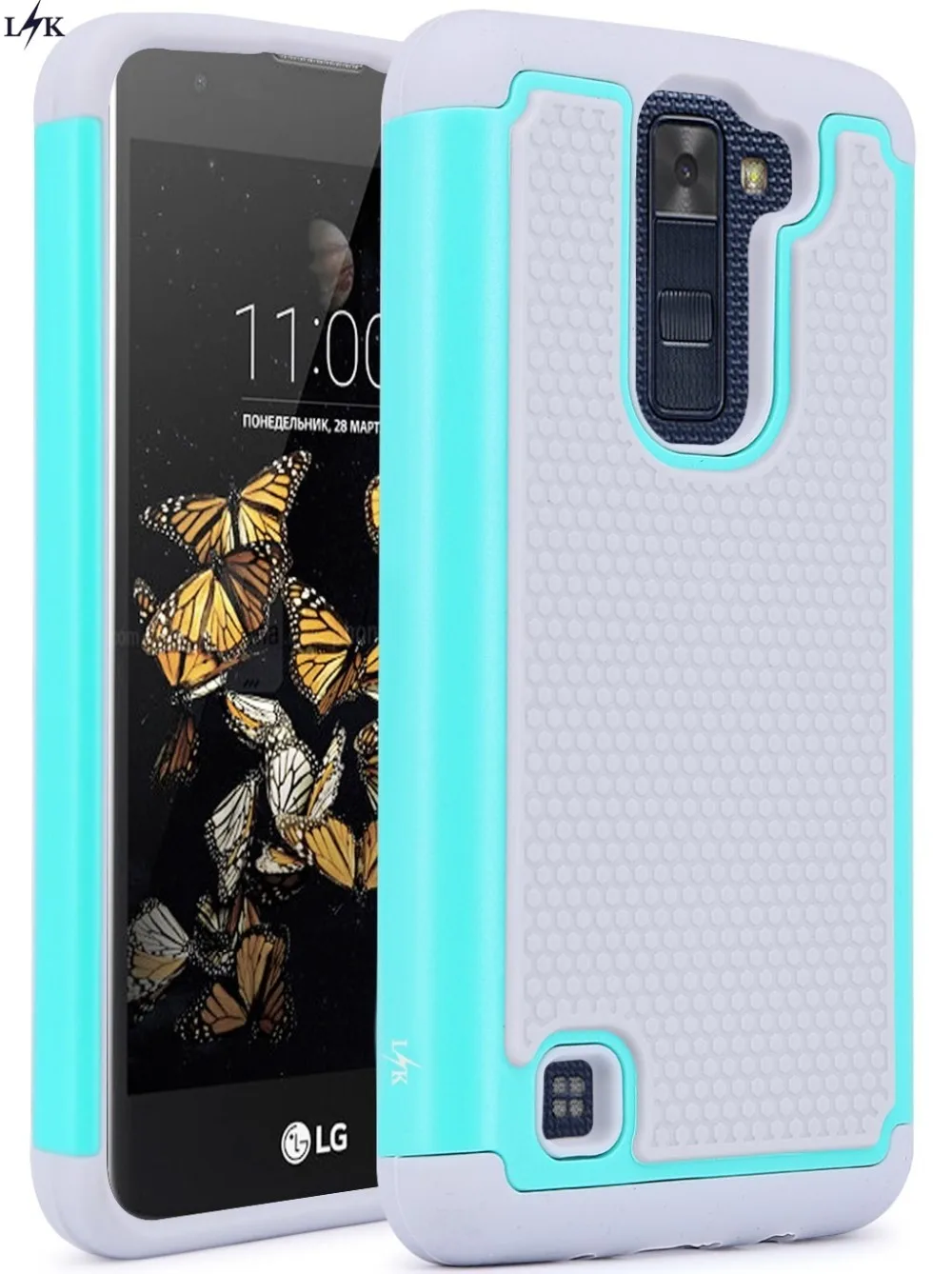 Для LG Побег 3 Случае Phoenix 2 K8 LK [Амортизация] Гибридный Броня Защитник Защитный