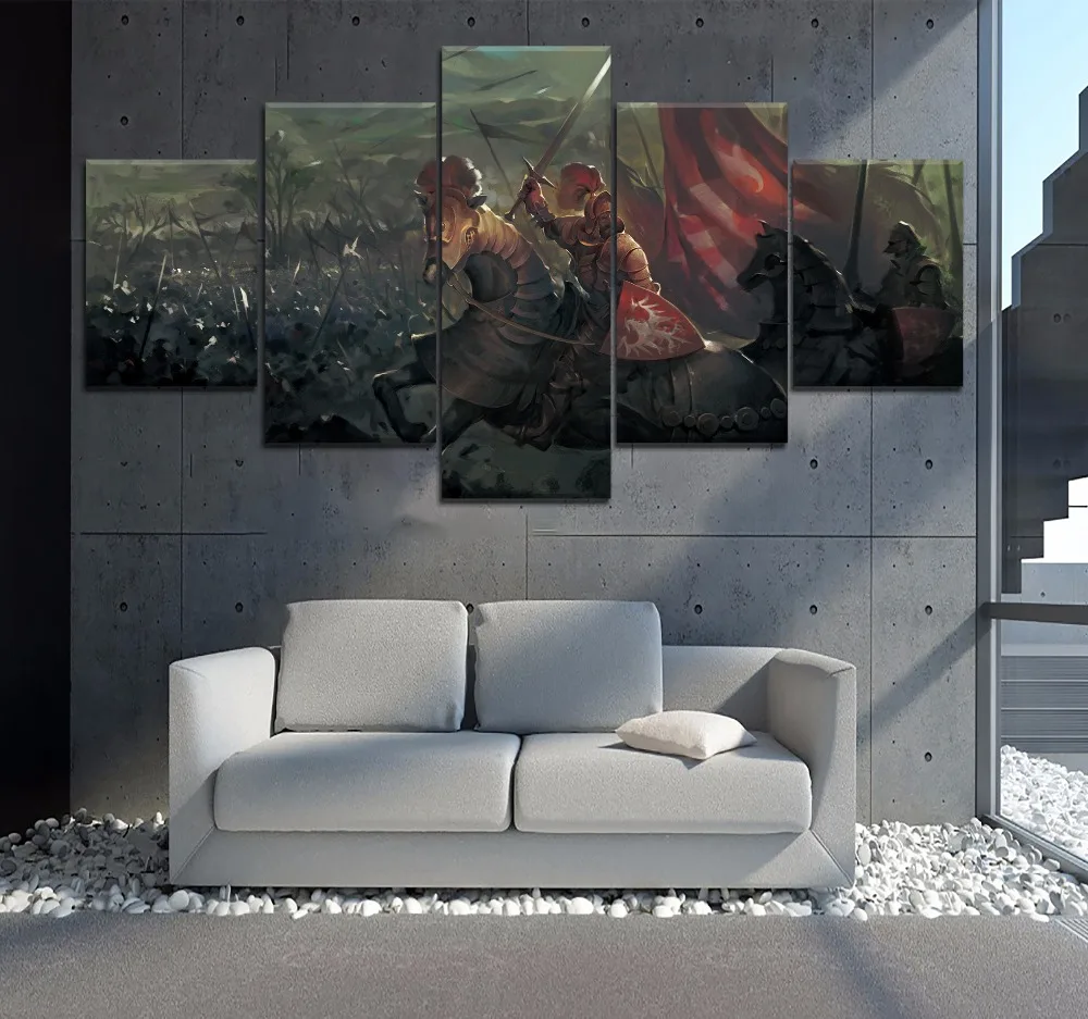 

5 Piece Canvas Art Knight Templar Movie Picture Modern Decorative Paintings on Canvas Wall Art for Home Decorations Wall Decor