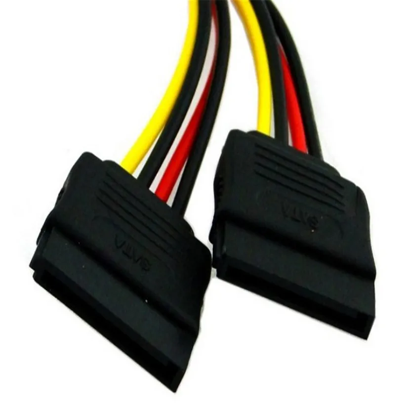 

MOSUNX Futural Digital 15Pin SATA Male Plug To 2 Female 15Pin Power HDD Splitter Connector Cable F35
