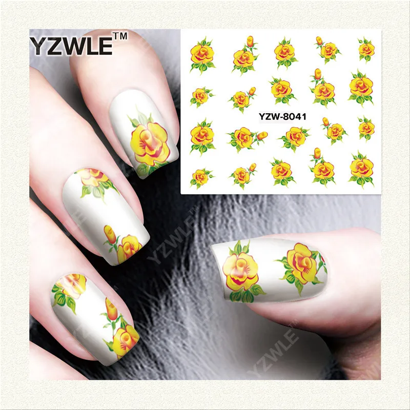 

YZWLE 1 Sheet DIY Decals Nails Art Water Transfer Printing Stickers Accessories For Manicure Salon (YZW-8041)