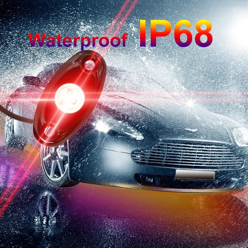CNSUNNYLIGHT Car RGB LED Rock Lights with Bluetooth Controller Multicolor Neon LED Light Kit for Music Sound Flashing Lamp (1)