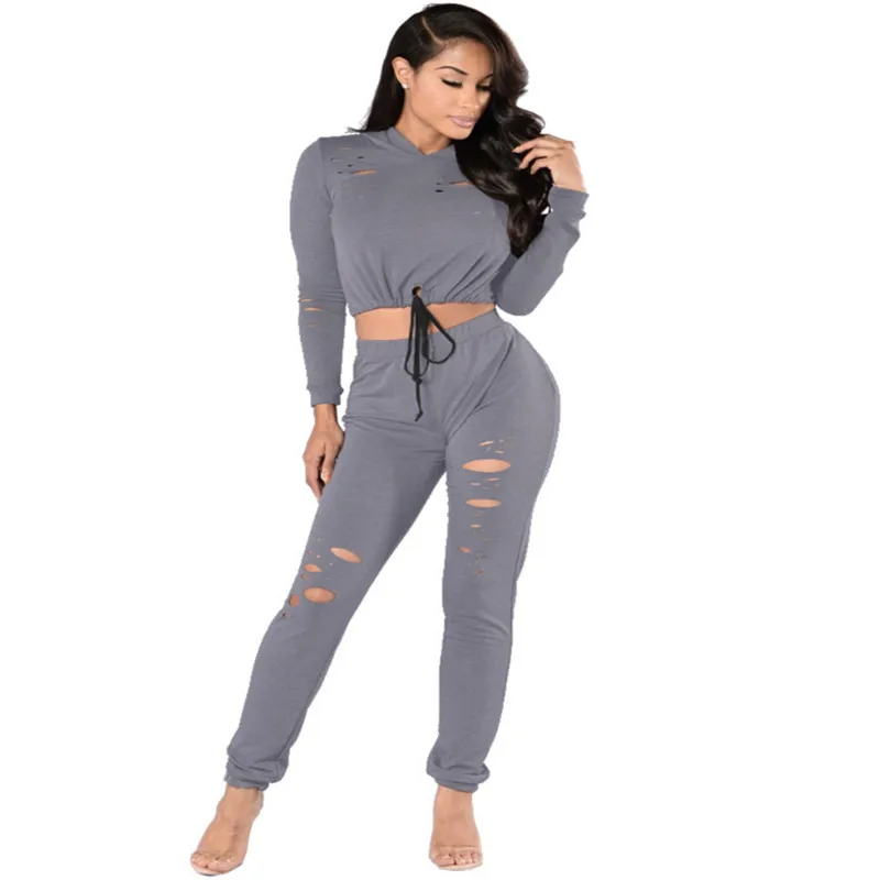 women hollow out Exposed navel suits 6_