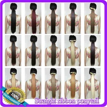 22″(55cm) 90g straight ribbon ponytail hairpiece hair pieces clip in hair extensions 40 colors available