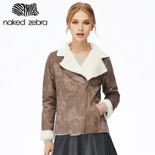 NAKED ZEBRA Winter Women Solid Color Coat Full Sleeve Irregular Collar Warm Windbreaker Fashion Thicken Jacket Coat With Zipper