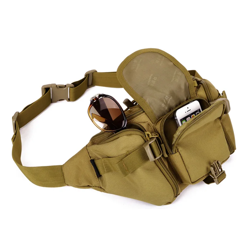 Billige Wasserdicht Nylon Männer Fanny Pack Tactical Military Armee Taille Tasche Wandern Outdoor Camping Schulter Bum Gürtel Bum Sport Brust Taschen