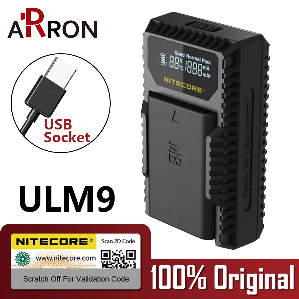

100% Original Nitecore ULM9 USB Travel Charger For Leica BLI-312 Battery Leica Camera BM8 M8 M8.2 M9 M9-P M-E