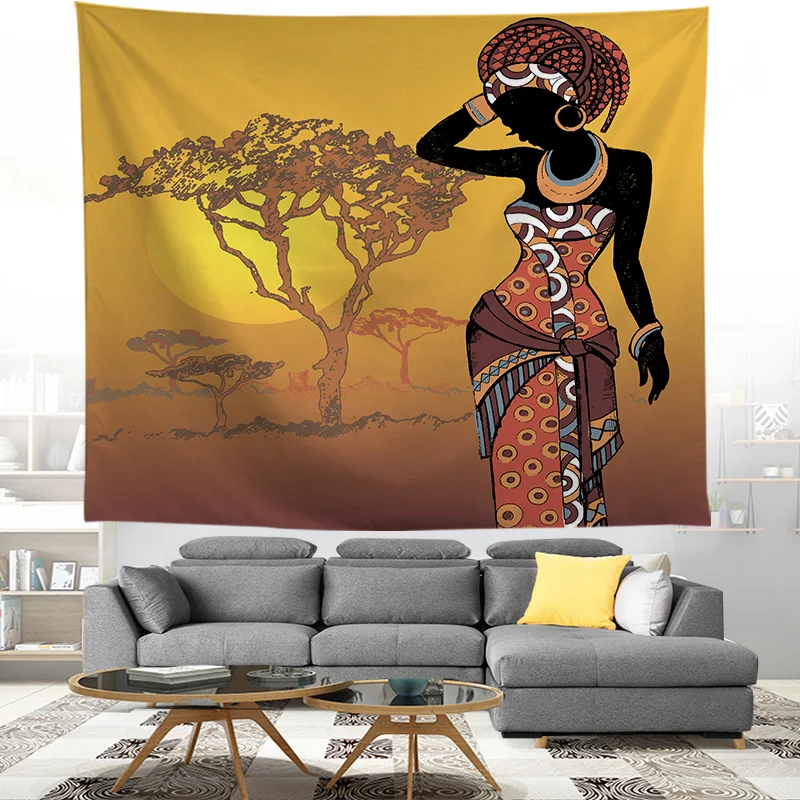 ZEIMON Африканская женщина гобелен с изображением танца 3D печатные настенные подвесные пледы ковры йога коврик дом Декор гобелены шаль