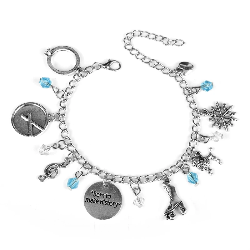 

dongsheng Cosplay Jewelry Anime Yuri On Ice Figure Skating Charm Bracelet Born To Make History Yuri Katsuki Link Chain Bracelet