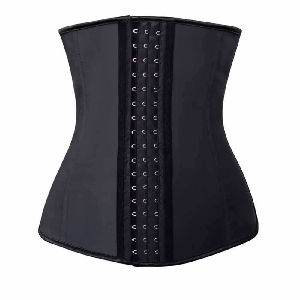 Women Latex Waist Trainer Corset 9 Steel Boned Underbust Corsets Body Shapewear Bustier Cincher Harness Corsets and Bustiers