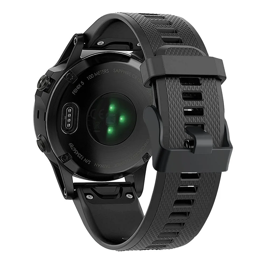 22 мм ремешок для часов Garmin Fenix 5/5 Plus/Quatix 5 Forerunner 935 Instinct Watch Quick Release силиконовый ремешок Easy fit ремешок - Цвет ремешка: Черный