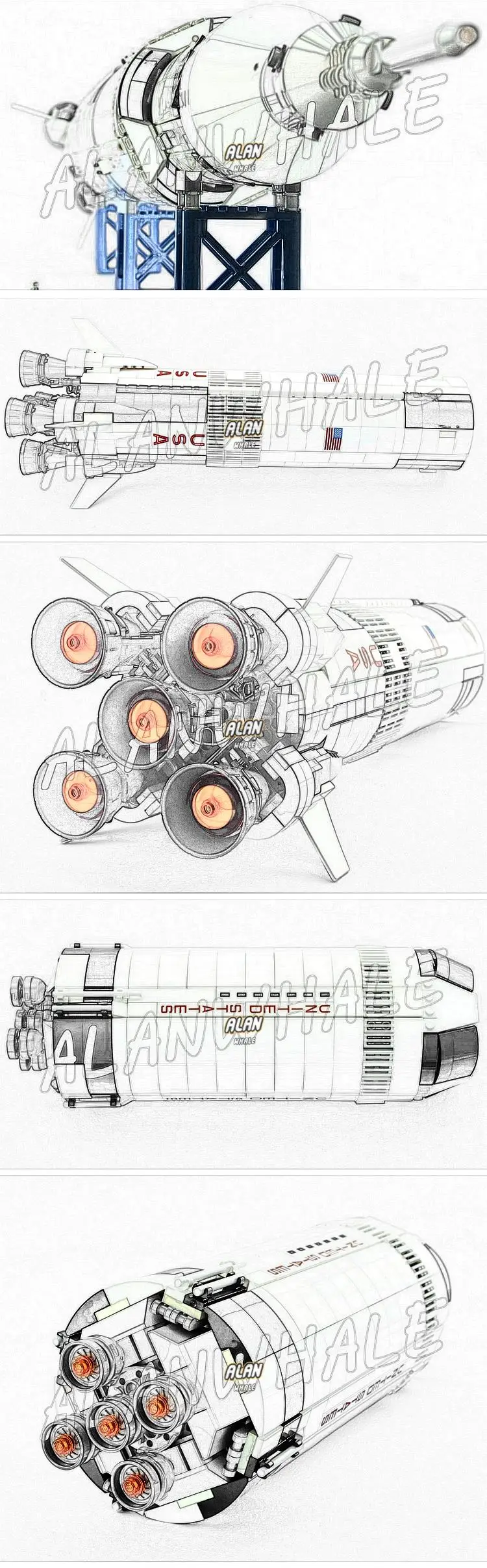 1969 шт Аполлон Сатурн V космическая ракета США фигура Строительные блоки собрать детей мальчиков Игрушки совместимы