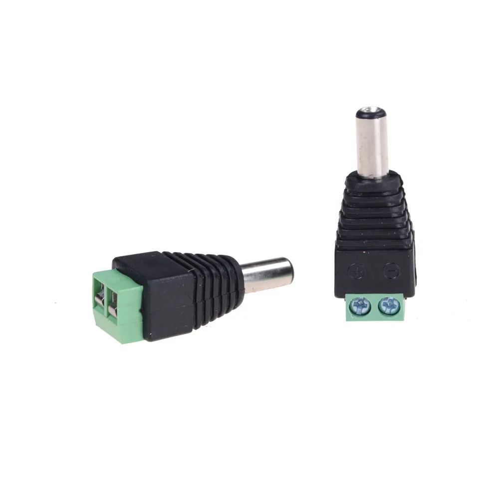 

10 Pcs 12V 2.1 x 5.5mm DC Power Male Plug Jack Adapter Connector Plug for CCTV single color LED Light