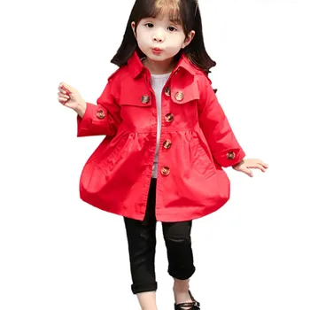 

Girls Coats and Jackets Kids 2018 Autumn Brand Children For Girls Clothes Solid Outerwear Hooded For 3-7Y