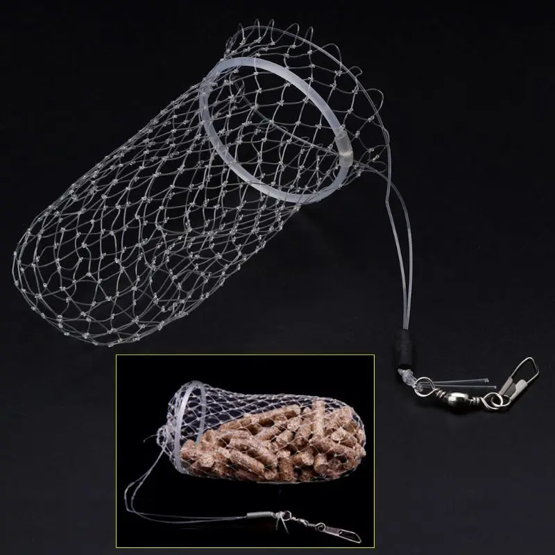 

Fishing Bait Cage Mesh Nylon Line Wire Knitted Feeder Nest Cylinder Accessories Tackle