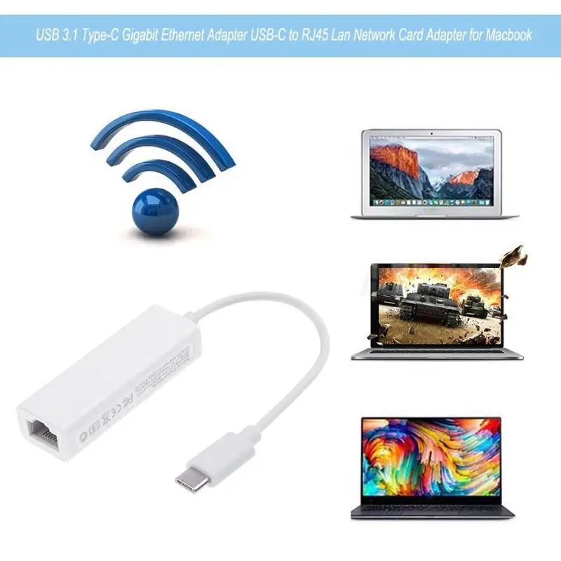24pin USB3.1 Type C Gigabit Ethernet USB адаптер для RJ45 Lan сетевой карты ноутбука Macbook|Сетевые карты|
