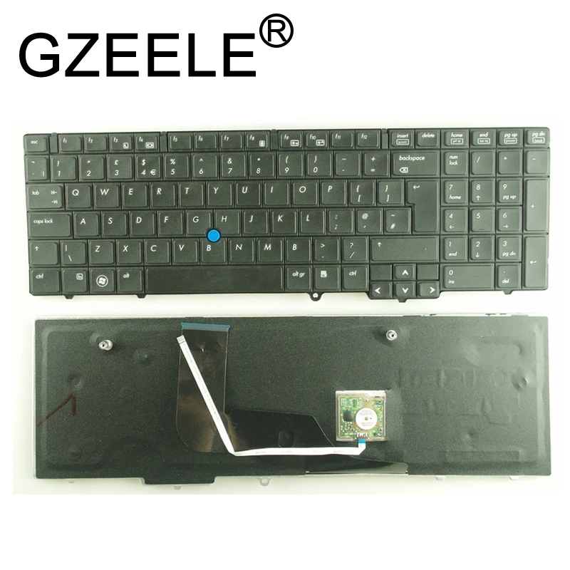 

GZEELE UI laptop keyboard for HP EliteBook 8540p 8540w series US keyboard With Mouse Point Sticker black