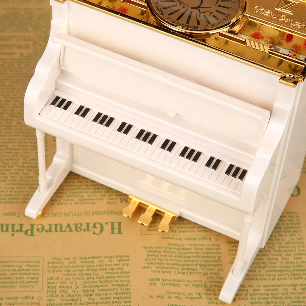 Caja de música de Piano de bailarina giratoria clásica caja de joyería de plástico para niñas