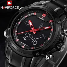 2017 De Luxe Marque NAVIFORCE Hommes Sport Militaire Montres Hommes Quartz LED Numérique Heure Horloge Relogio Masculino Livraison pour Régulateur