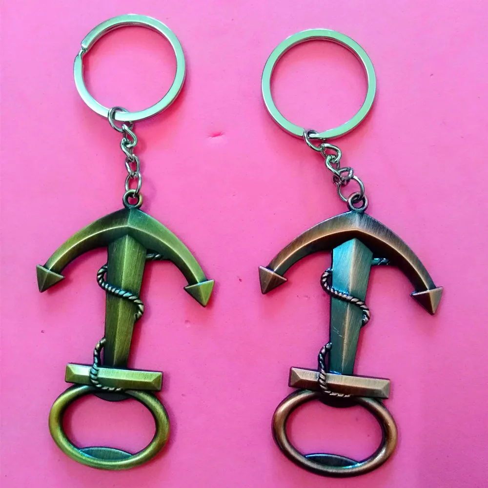 

10pcs / Lot Creative new design retro anchor bottle opener key ring zinc alloy bottle opener key ring anchor rudder key chain