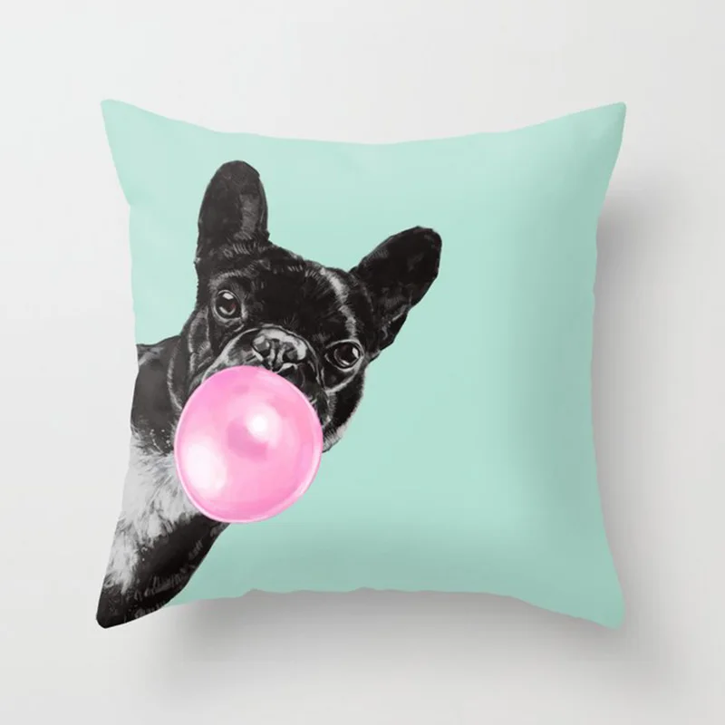 18'' Elife Polyester Cartoon aniaml bubble gum Cat Bulldog Cushion Cover Elephant throw Sofa Car waist Pillow CaseHome Decor 18'' Elife Polyester Cartoon aniaml bubble gum Cat Bulldog Cushion Cover Elephant throw Sofa Car waist Pillow CaseHome Decor