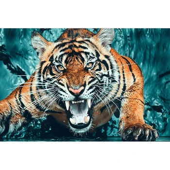 

Full Square/round Diamond 5D DIY Diamond Painting A ferocious tiger Embroidery Cross Stitch Rhinestone Mosaic Home Decor