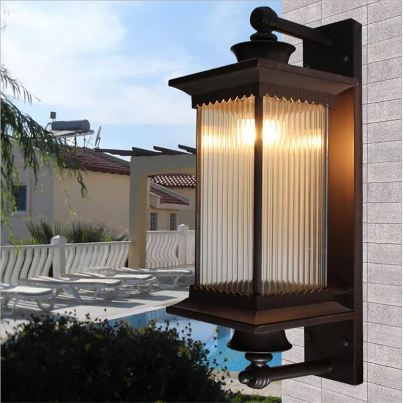 Hoge Kwaliteit Moderne Mode Cottage Aluminium Glas Led E27 Outdoor Wandlamp voor Tuin Balkon Straat Veranda Licht AC80-265V1418 Hoge Kwaliteit Moderne Mode Cottage Aluminium Glas Led E27 Outdoor Wandlamp voor Tuin Balkon Straat Veranda Licht AC80-265V1418