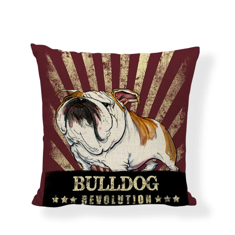 Наволочка на подушку с изображением милой собаки, бельгийский тервурен, Бернская горная собака, 43*43 см, Bichon Frise, полосатая наволочка, украшение для гостиной, дивана - Цвет: 12