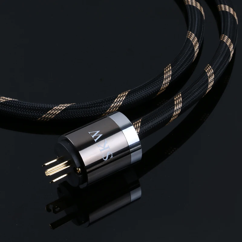 SKW Hi-End Hifi Power Cord Audio Power Cable with Plug 3ft 5ft 6ft 10ft Audiophile OCC conductor 
