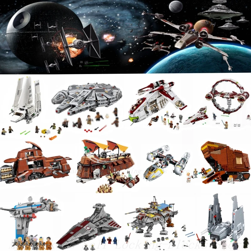 

For Legoing Starwars Movie Figures Compatible StarWars spacecraft Set Star war Space Ship Building Blocks DIY Children Toys Gift