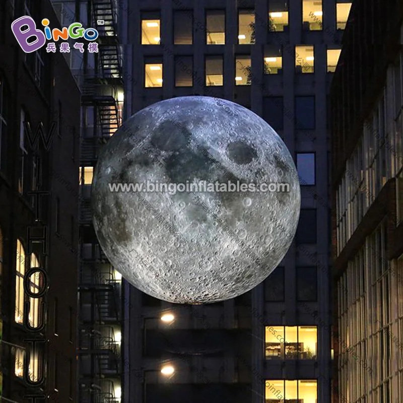 8 м диа гигантский светодиодный светильник надувная подвесная модель Луны надувной шар для сценического украшения игрушка планета