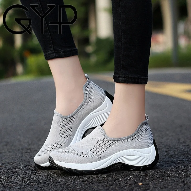 GYP Height Increasing Women Running Shoes 2018 New Summer Sports Sneakers Female Mesh Walking Shoes Plus Size 42 YC-295