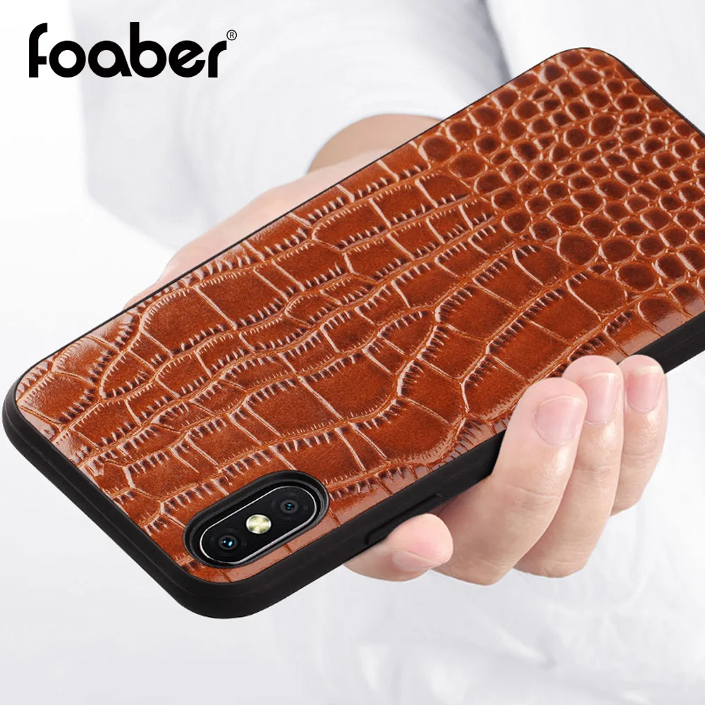 

Foaber Fashion Leather Phone Case for iPhone X Xs Max Xr 7 8 Plus luxurious Back Cover for iPhone 8 Plus