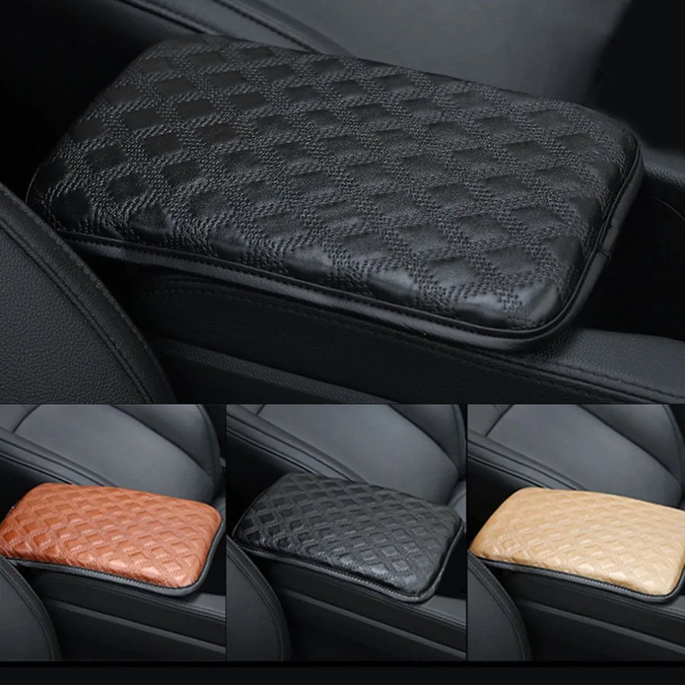 

hot Car Seat Armrests Cover Leather Pad Center Console Auto Seat Armrests Box Mat Auto Vehicle Protective Soft Mats Car-styling