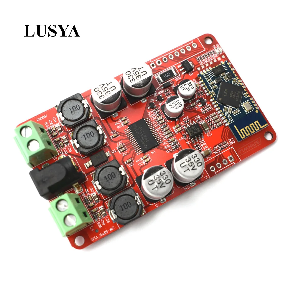 

Lusya TPA3118 30W+30W Digital Amplifier Board Stereo Bluetooth CSR4.0 digital power amplifier board DC8V-26V A4-005